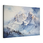 Tableaux Chaîne de montagnes enneigées avec des arbres