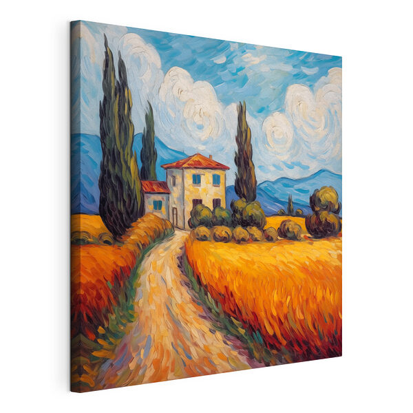Tableaux Peinture d'une maison dans un champ de blé