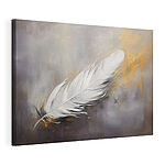 Tableaux Plume blanche sur fond gris