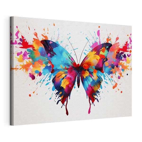 Papillon coloré avec des éclaboussures de peinture Tableaux Papillon coloré avec des éclaboussures de peinture