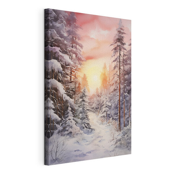 Aquarelle d'une forêt enneigée Tableaux Aquarelle d'une forêt enneigée