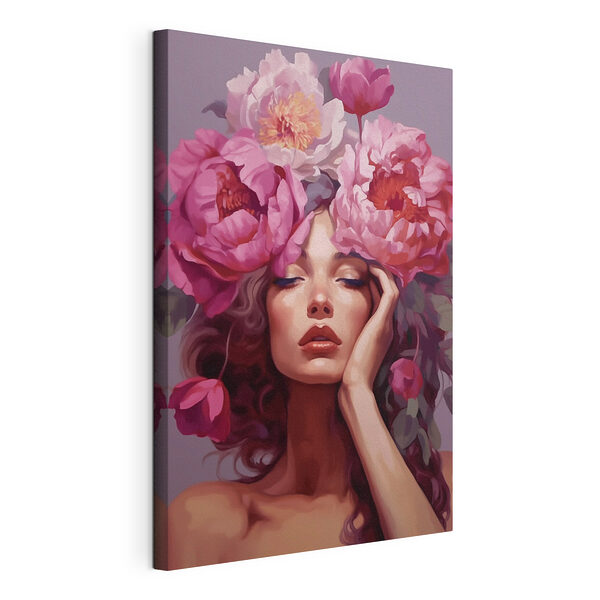 Femme avec des fleurs sur la tête Tableaux Femme avec des fleurs sur la tête