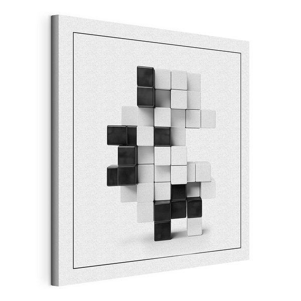Cubes noirs et blancs empilés Tableaux Cubes noirs et blancs empilés