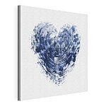 Tableaux Coeur bleu sur fond blanc