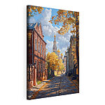 Tableaux Rue avec bâtiments et arbres