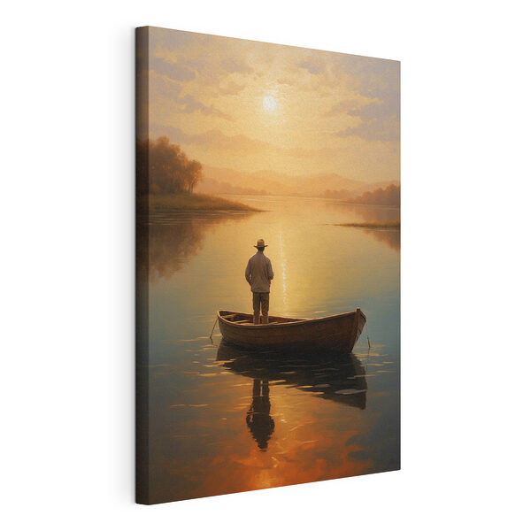 Tableaux Homme debout dans un bateau sur un lac