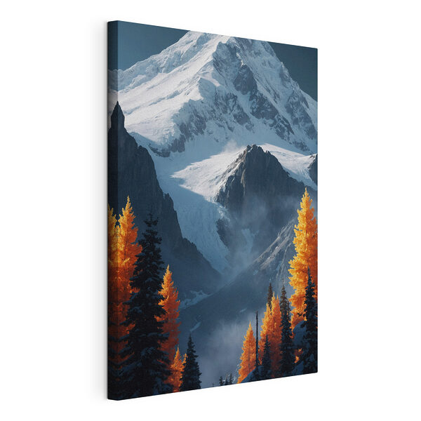 Montagne enneigée avec arbres et neige Tableaux Montagne enneigée avec arbres et neige