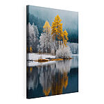 Tableaux Lac avec arbres et neige