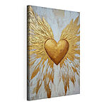 Tableaux Coeur avec des ailes peintes dessus