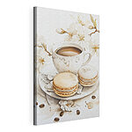 Tableaux Tasse de café et biscuits sur une assiette