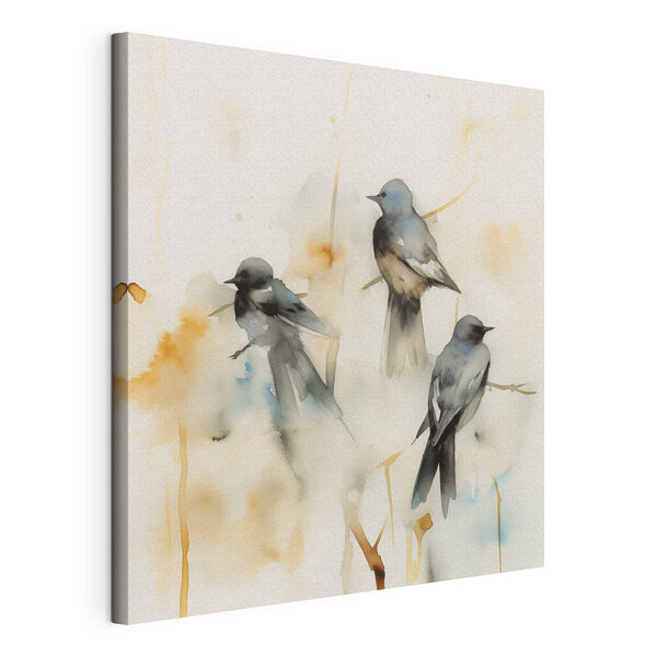 Groupe d'oiseaux sur une branche Tableaux Groupe d'oiseaux sur une branche