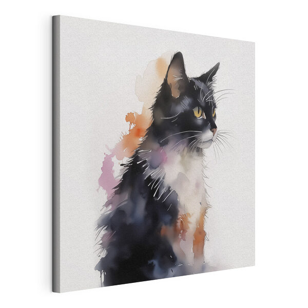 Tableaux Chat au visage blanc et noir