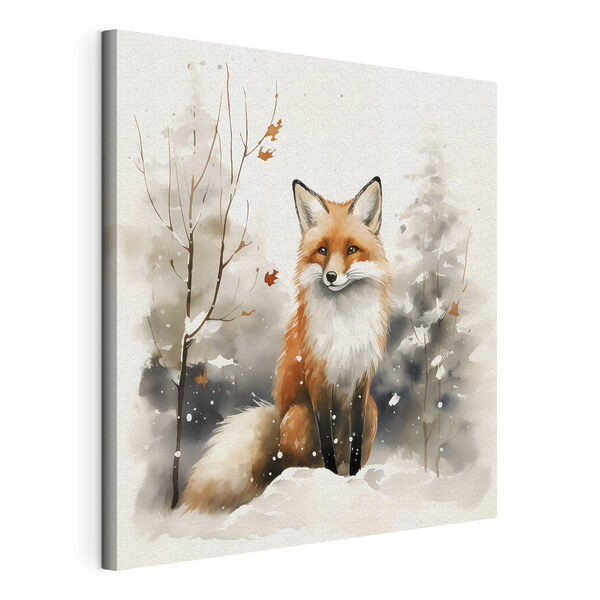 Tableaux Renard assis dans la neige