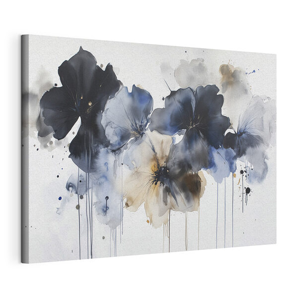 Tableaux Peinture de fleurs sur fond blanc