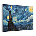 Tableaux Aquarelle d'une ville la nuit