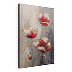Tableaux Peinture de fleurs sur fond gris