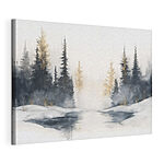 Tableaux Aquarelle d'une forêt enneigée