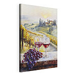 Tableaux Aquarelle de verres à vin et de raisins