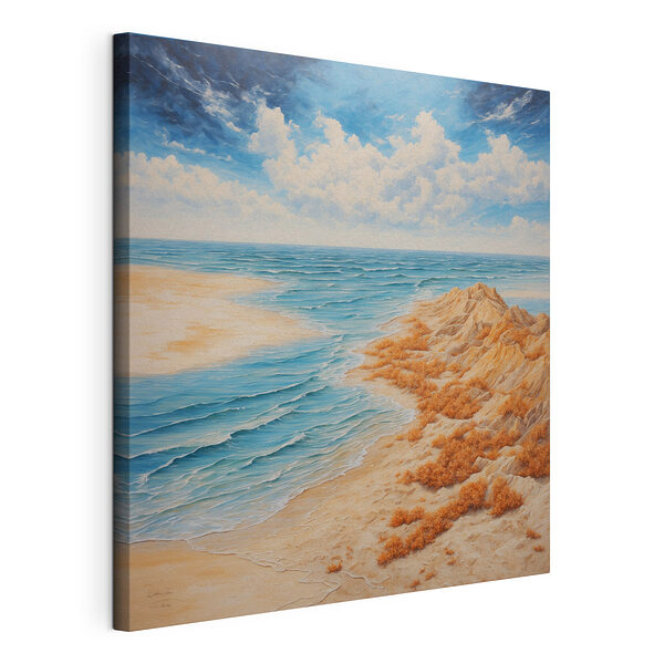 Tableaux Peinture d'une plage avec du sable et de l'eau