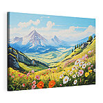 Tableaux Paysage avec montagnes et fleurs