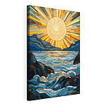 Tableaux Vitrail avec un soleil sur une rivière