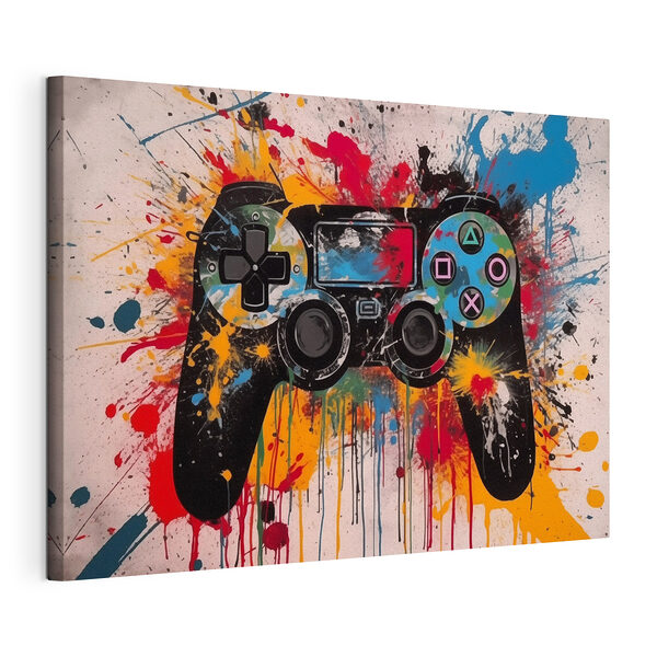 Contrôleur de jeu vidéo avec des éclaboussures de peinture Tableaux Contrôleur de jeu vidéo avec des éclaboussures de peinture
