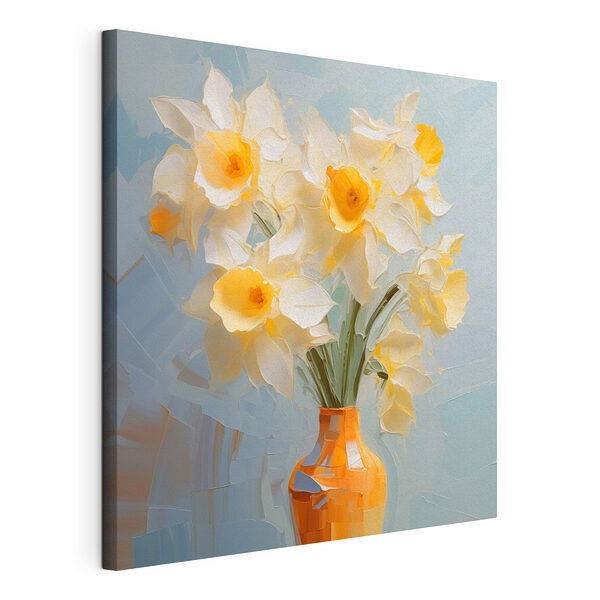 Tableaux Fleurs jaunes et blanches dans un vase