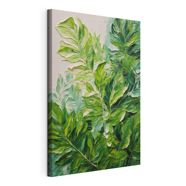 Peinture de feuilles sur une surface blanche Tableaux Peinture de feuilles sur une surface blanche