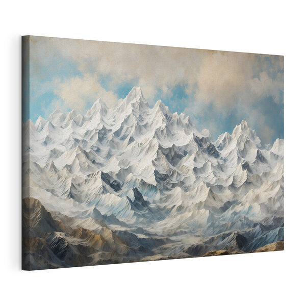 Chaîne de montagnes enneigées Tableaux Chaîne de montagnes enneigées