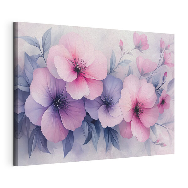 Groupe de fleurs roses et violettes Tableaux Groupe de fleurs roses et violettes