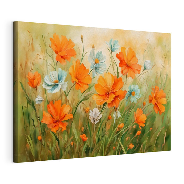 Peinture de fleurs orange et blanches Tableaux Peinture de fleurs orange et blanches