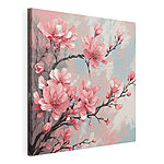 Tableaux Peinture de fleurs roses sur une branche