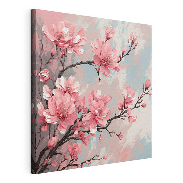 Peinture de fleurs roses sur une branche Tableaux Peinture de fleurs roses sur une branche