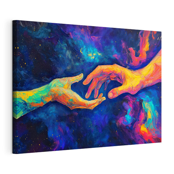 Peinture de deux mains qui se touchent Tableaux Peinture de deux mains qui se touchent