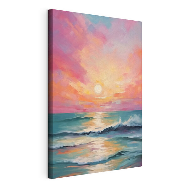 Peinture d'un coucher de soleil sur l'océan Tableaux Peinture d'un coucher de soleil sur l'océan