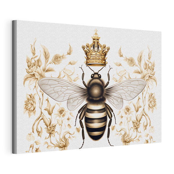 Tableaux Abeille avec une couronne sur la tête