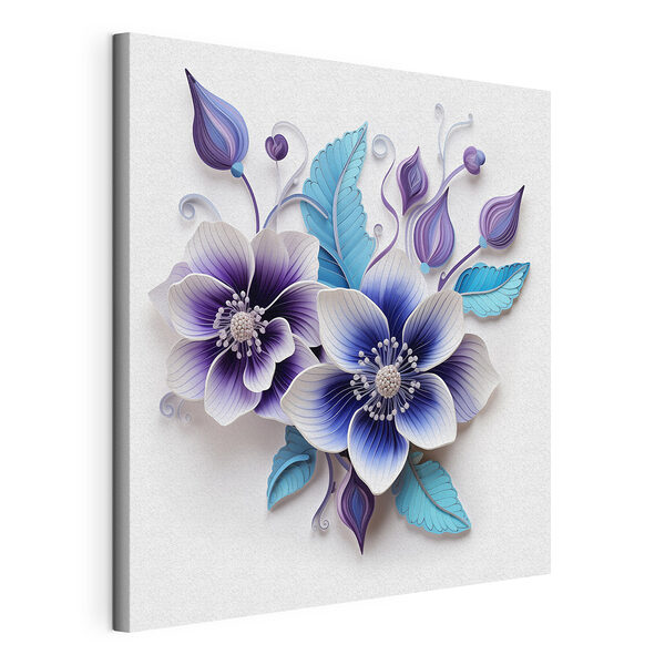 Fleurs bleues et blanches Tableaux Fleurs bleues et blanches
