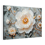 Tableaux Fleur blanche avec un centre jaune