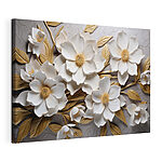 Tableaux Groupe de fleurs et de feuilles blanches