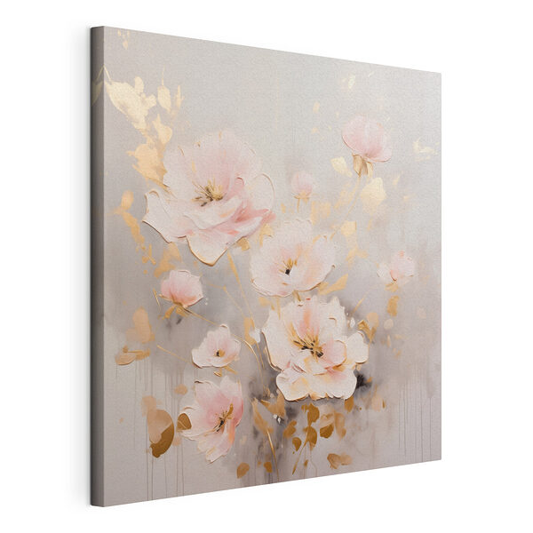 Tableaux Peinture de fleurs sur une surface blanche