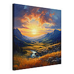 Tableaux Paysage avec rivière et montagnes