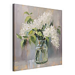 Tableaux Peinture d'un bouquet de fleurs blanches dans un bocal en verre
