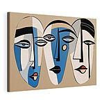 Tableaux Visages abstraits aux couleurs vives