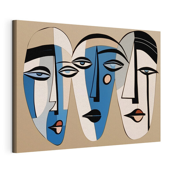 Groupe de visages peints sur un mur Tableaux Groupe de visages peints sur un mur
