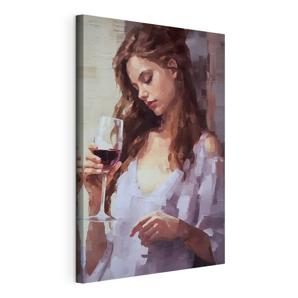 Femme tenant un verre de vin Tableaux Femme tenant un verre de vin