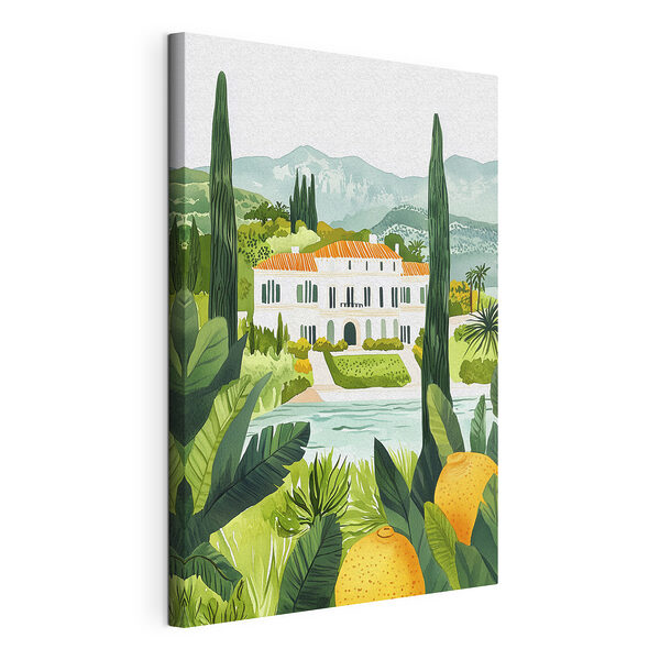 Maison avec piscine et arbres Tableaux Maison avec piscine et arbres