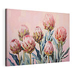 Tableaux Peinture de fleurs sur fond rose
