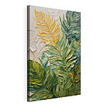 Tableaux Peinture de feuilles sur une surface blanche