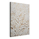 Tableaux Motif de feuilles blanches et brunes