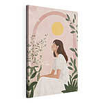 Tableaux Femme assise en robe blanche